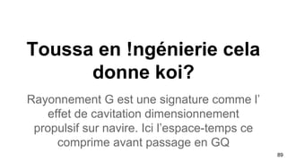 Synchronisme et résonance
Il n’est donc pas très difficile de deviner les types de perturbation ponctuelle de la figure d’interférence. L’un des cas est
l’alignement planétaire et la résonance spin-orbite . cas du 5 janvier 2014. Effet: force de marée solaire accentuée
ponctuelle et changement d’angle de précession terrestre dans le cycle de Milankovitch sur le climat cycle glaciation.
89
Le rayonnement atlante
date 6-7 janvier 2014 et hauteur de vague
océan
Surfers take on 18-metre waves of
the black swell
Monster Waves Crashing Coastlines
Around the Atlantic
Une tempête est local, ici phénomène
de l’Irlande au Portugal
 