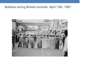 Bobbies during Brixton turmoils, April 13th, 1981
 