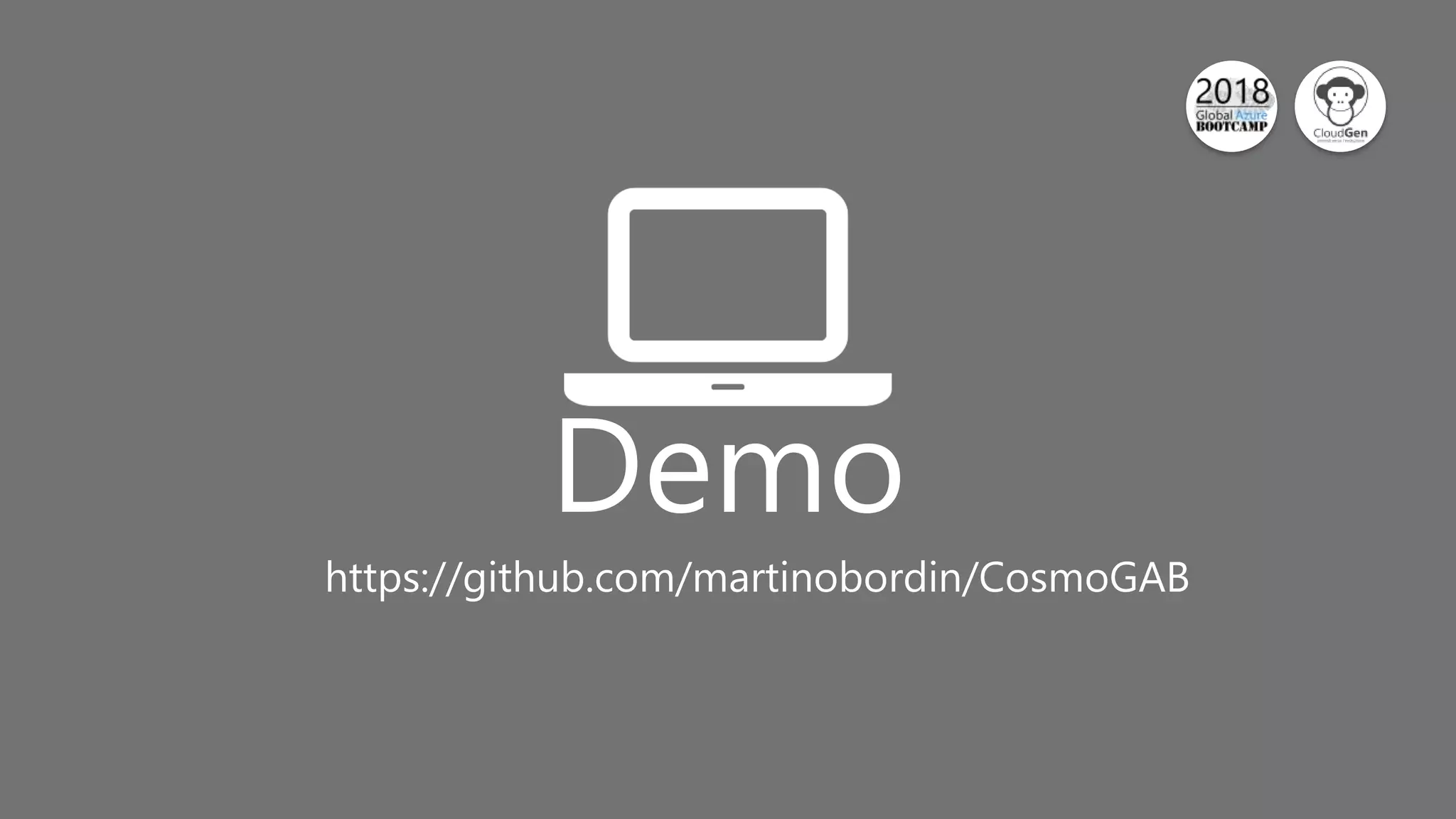 Click to edit Master title style
Demo
https://github.com/martinobordin/CosmoGAB
 