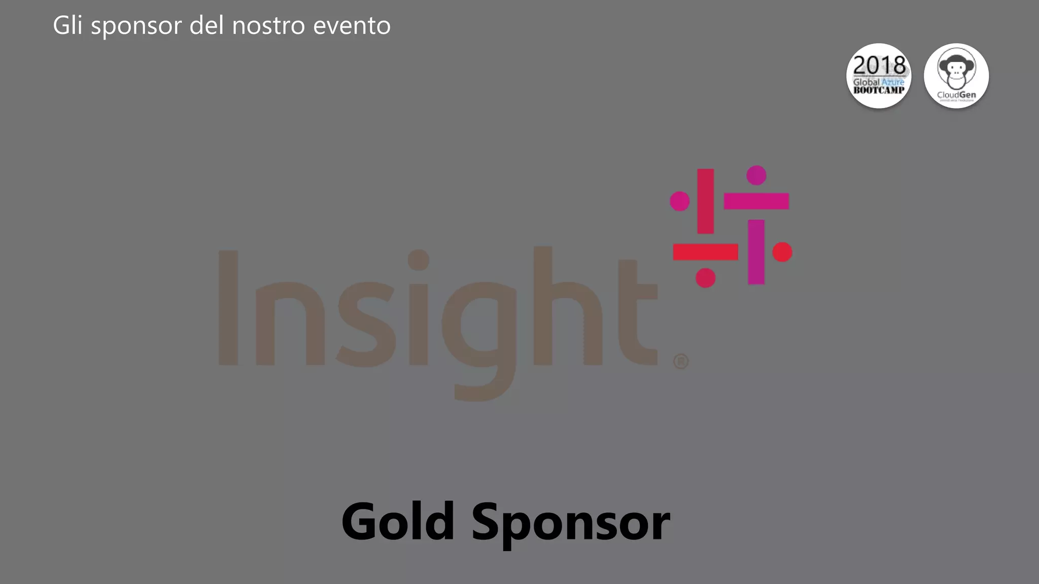 Click to edit Master title style
Gli sponsor del nostro evento
Gold Sponsor
 