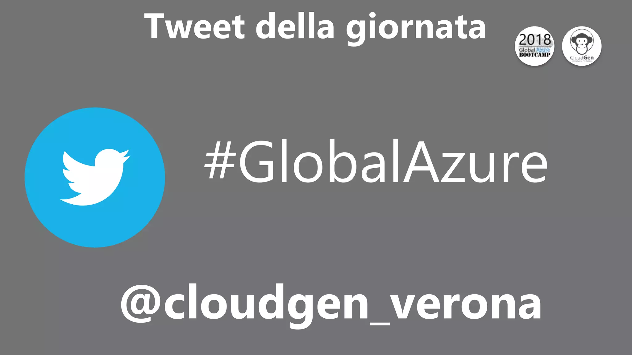 Click to edit Master title style
@cloudgen_verona
Tweet della giornata
#GlobalAzure
 