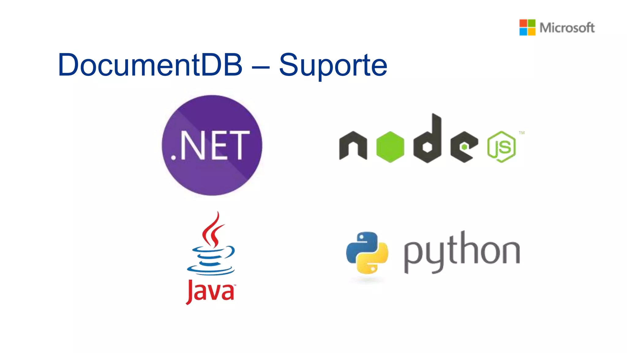 DocumentDB – Suporte
 
