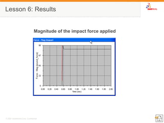 48 
© 2007 SolidWorks Corp. Confidential. 
Lesson 6: Results 
Magnitude of the impact force applied  