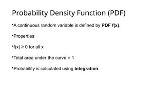 Continuous Random Variable Theory presentation | PPTX