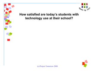 How satisfied are today’s students with technology use at their school? 