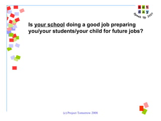 Is  your school  doing a good job preparing  you/your students/your child for future jobs? 