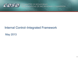 0
May 2013
Internal Control–Integrated Framework
 