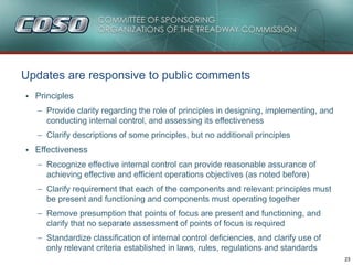 23
Updates are responsive to public comments
• Principles
– Provide clarity regarding the role of principles in designing,...