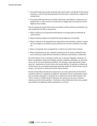 Control Interno - Marco Integrado .- Coso 2013 resumen-ejecutivo | PDF