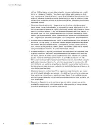 Control Interno - Marco Integrado .- Coso 2013 resumen-ejecutivo | PDF