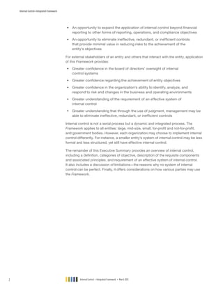 Coso 2013 icfr executive summary | PDF