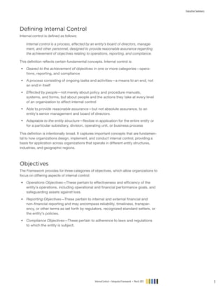 Coso 2013 icfr executive summary | PDF