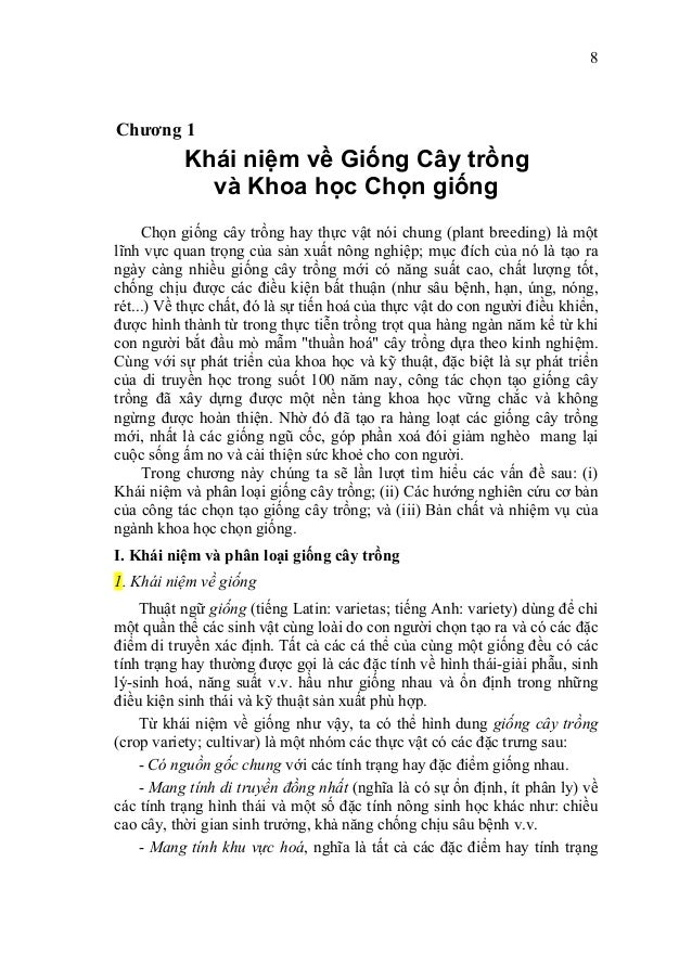 Co So Di Truyen Chon Giong Thuc Vat