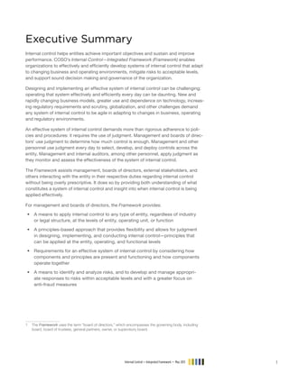Coso internal control frameword executive summary_2013 | PDF