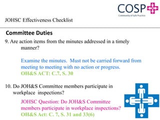 Joint Occupational Health And Safety Committee Effectiveness
