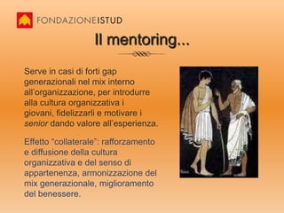 La meditazione...	Nella sua accezione più moderna, la mindfulness, deriva da un  protocollo scientifico per la riduzione dello stress MBSR (MindfulnessBased Stress Reduction) che combina tecniche antiche di meditazione e con le scoperte delle neuroscienze.Presuppone un livello elevato di consapevolezza e cultura dell’organizzazione, ne migliora il benessere ma solo se utilizzata adeguatamente.