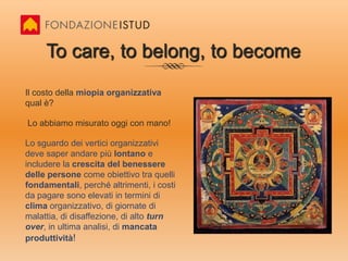 Il mentoring...Serve in casi di forti gap generazionali nel mix interno all’organizzazione, per introdurre alla cultura organizzativa i giovani, fidelizzarli e motivare i senior dando valore all’esperienza.Effetto “collaterale”: rafforzamento e diffusione della cultura organizzativa e del senso di appartenenza, armonizzazione del mix generazionale, miglioramento del benessere.