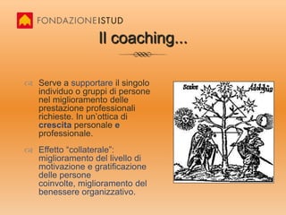 Eppure...  La formazione su temi “soft” come...Competenze emotivo-relazionali: serve al miglioramento del clima organizzativo attraverso il potenziamento delle attitudini emotivo-relazionali delle persone coinvolte.  Effetto “collaterale”: miglioramento del benessere individuale e organizzativo.Arte del feedback: serve a supportare il sistema di valutazione delle competenze.  Effetto “collaterale”: diffonde e implementa una cultura relazionale evoluta, miglioramento del benessere organizzativo.Burn-out e Self-care management: serve in situazioni di pesante stress-organizzativo, è rivolto a gruppi di persone e fornisce strumenti di prevenzione diagnosi e cura della Sdb.  Effetto “collaterale”: miglioramento del clima organizzativo, creazione di un ambiente più protetto dallo stress