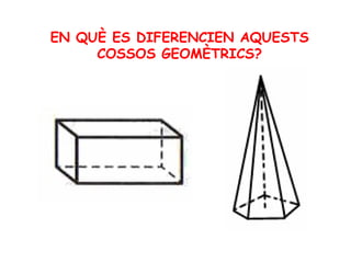 EN QUÈ ES DIFERENCIEN AQUESTS
COSSOS GEOMÈTRICS?
 