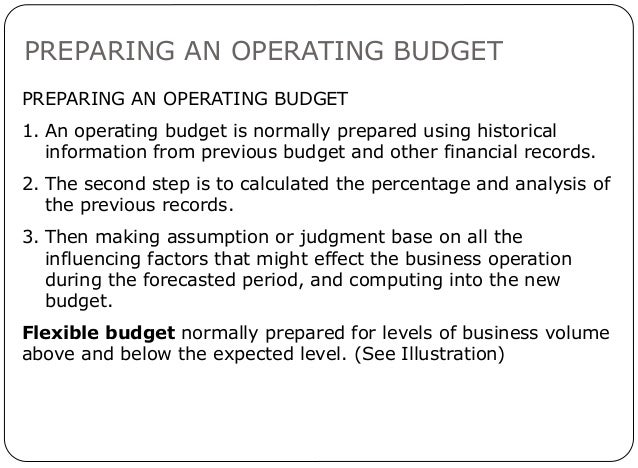 How to write an operating budget