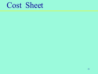 21
Cost Sheet
 