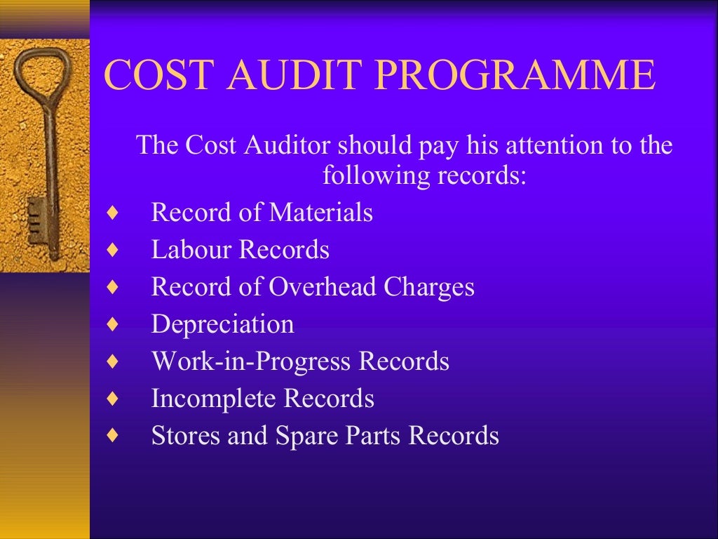 Cost audit