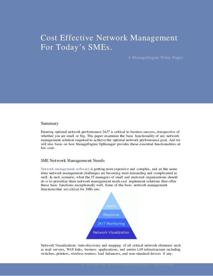 Cost Effective Network Management