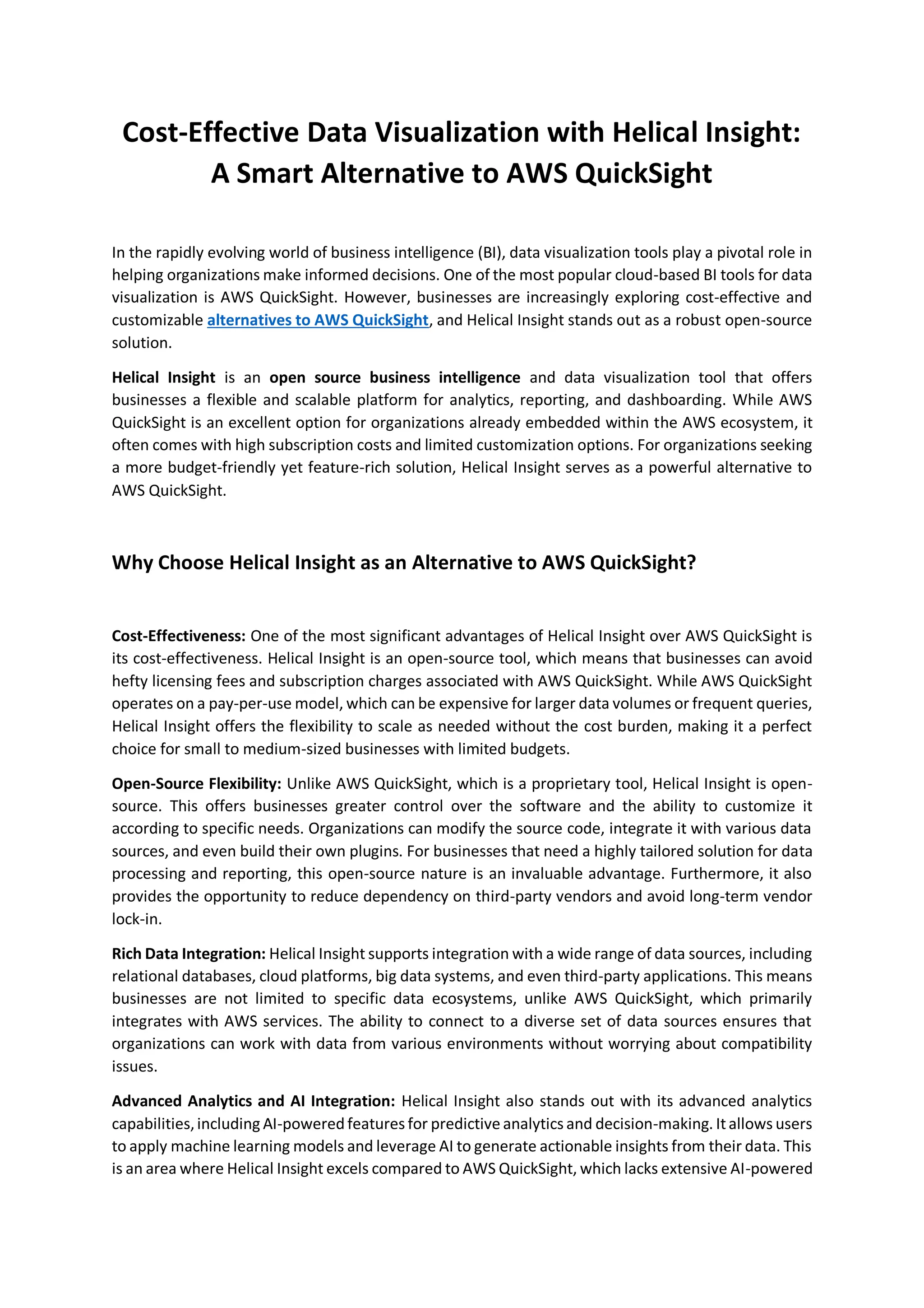 Cost-Effective Data Visualization with Helical Insight A Smart ...