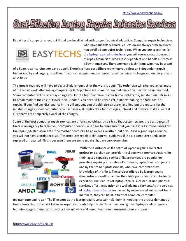 Cost effective laptop repairs leicester services