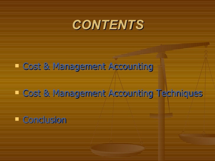 Cost & Management Accounting Techniques