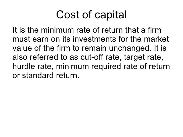 Cost Of Capital