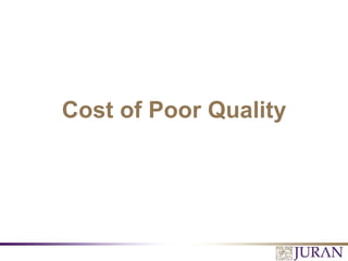 Cost of Poor Quality
 