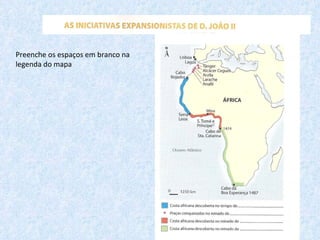 Preenche os espaços em branco na legenda do mapa 