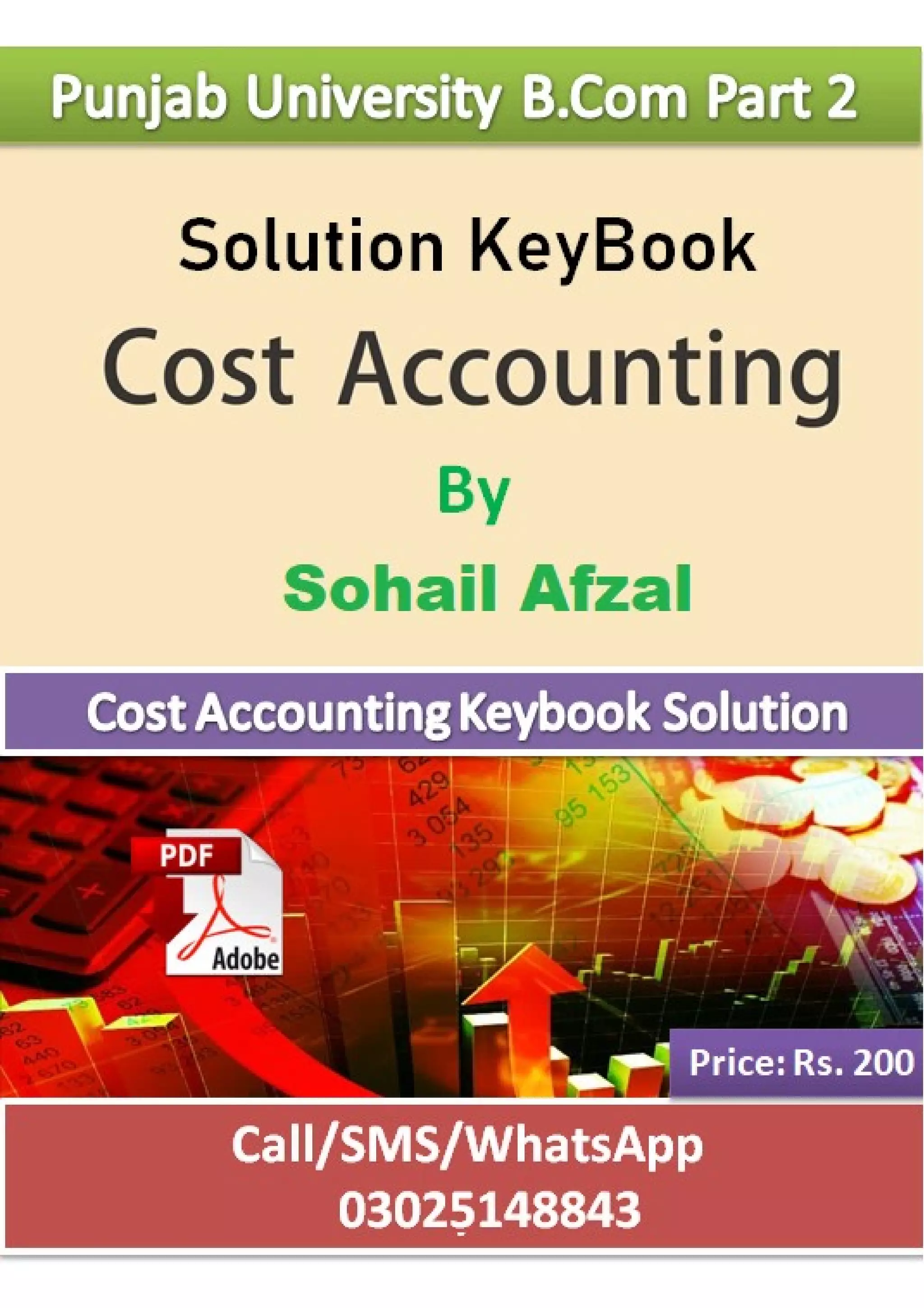 Cost acccounting solution keybook sohail afzal PDF