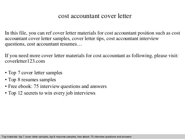 cost accountant cover letter cost accountant cover letter