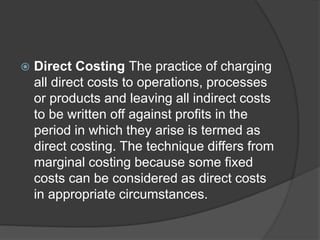 methods, techniques and system of costing | PPTX