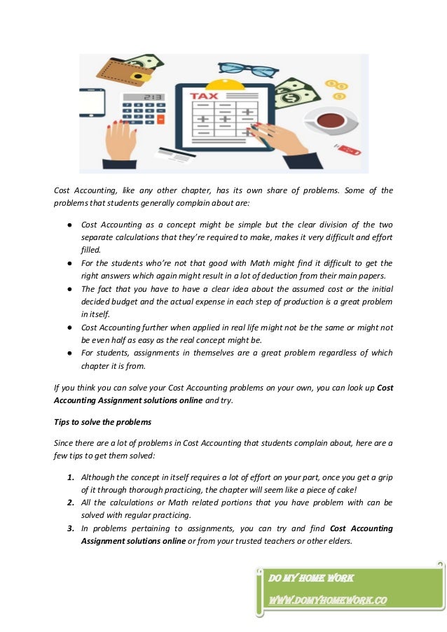 Cost accounting assignment material