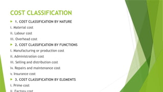 Cost Classification Task cost accounting, management introduction .pptx
