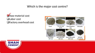 Which is the major cost centre?
Raw-material cost
Labor cost
Factory overhead cost
 