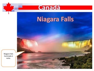 Niagara Falls
iluminada à
noite.
 