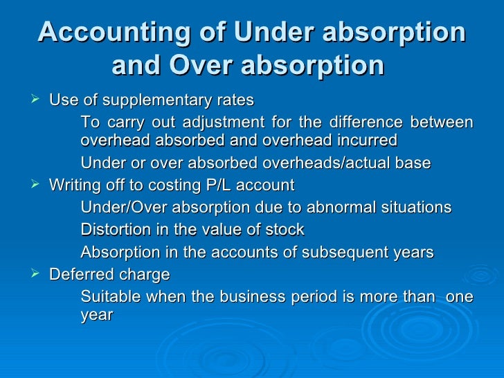 Cost allocation