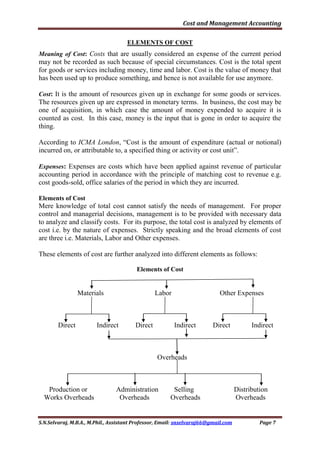 Cost and management accounting (2015 16) unit 1 | PDF