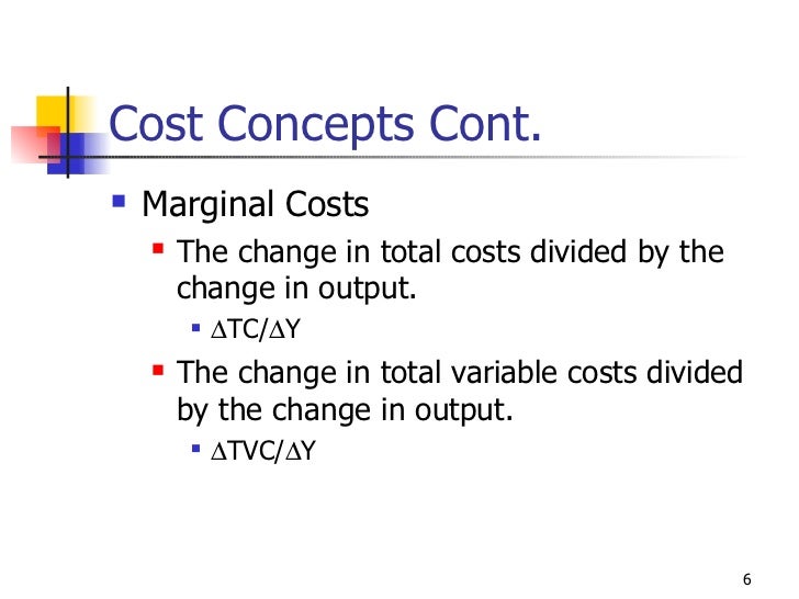 Cost and revenue