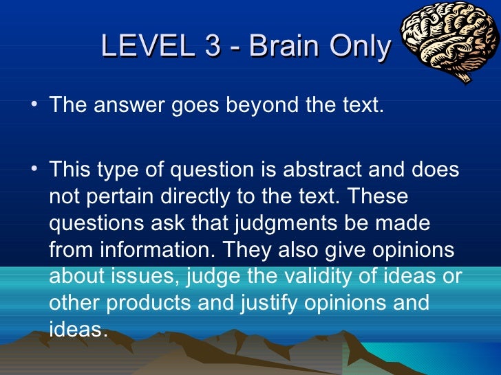 Costas level of question and thinking 1