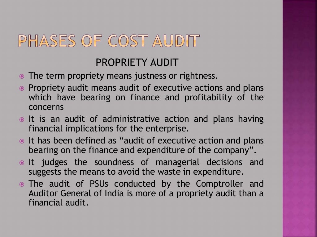 Cost audit meaning, importance, objectives, phases
