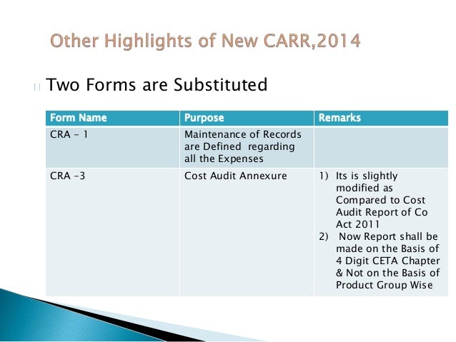 Cost Audit Report Rules 2014