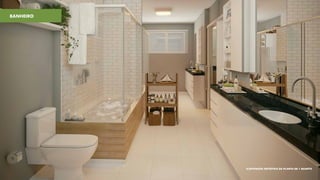 BANHEIRO
ILUSTRAÇÃO ARTÍSTICA DA PLANTA DE 1 QUARTO
 