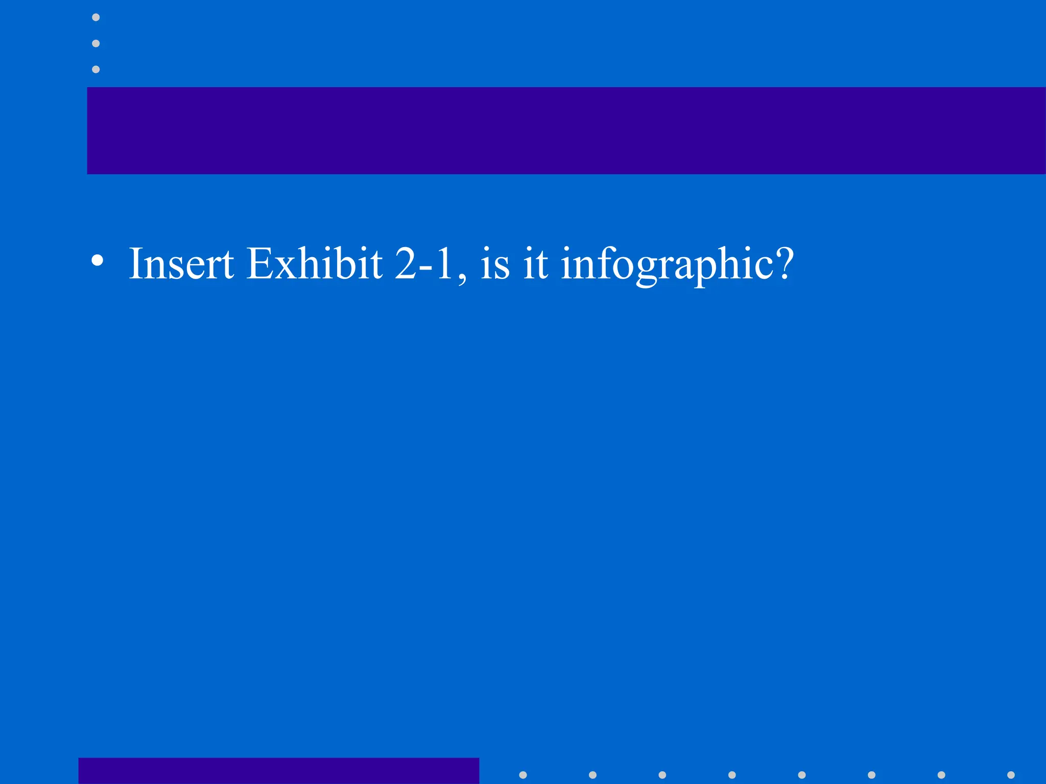 • Insert Exhibit 2-1, is it infographic?
 