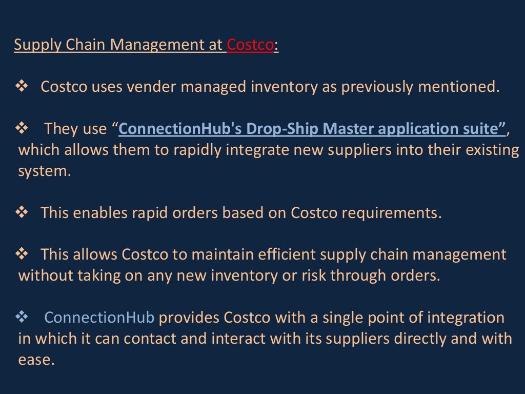 Cost co Supplier relation management techniques