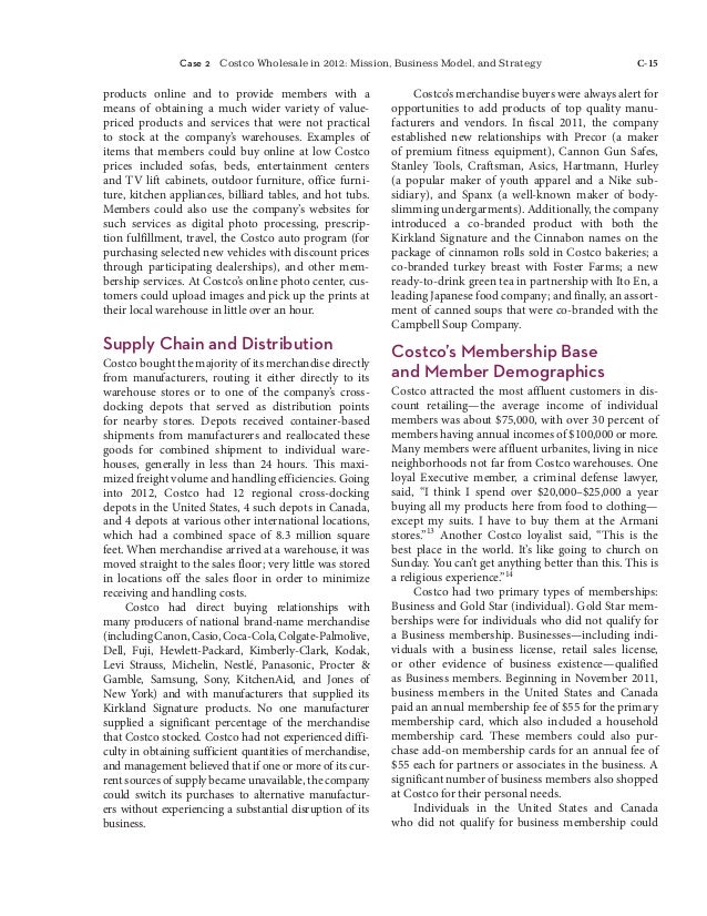 costco wholesale corp mission business model and strategy The case begins with an individual shareholder in the costco wholesale corporation who is trying to evaluate the operational performance of the business she. costco wholesale corp mission business model and strategy The case begins with an individual shareholder in the costco wholesale corporation who is trying to evaluate the operational performance of the business she.